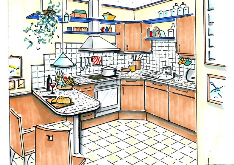 Skizzen Küchenplanung
